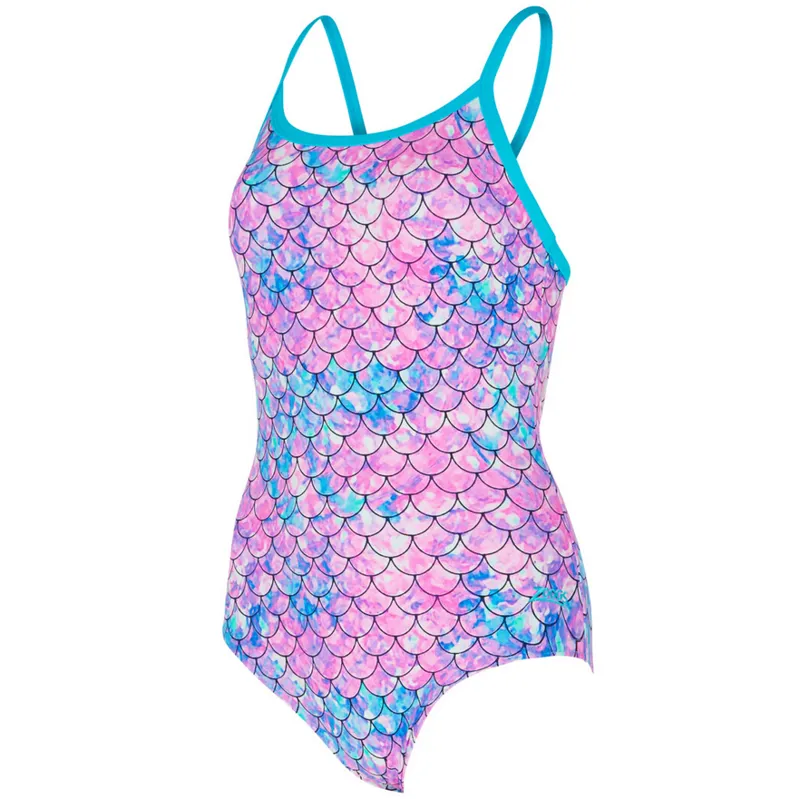 Zoggs Ladies Ecofeel Silver Lined Strikeback Swimsuit Sirene Sparkle